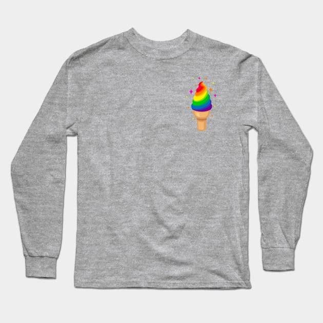 Helado de arcoiris Long Sleeve T-Shirt by Alexandra Diaz 